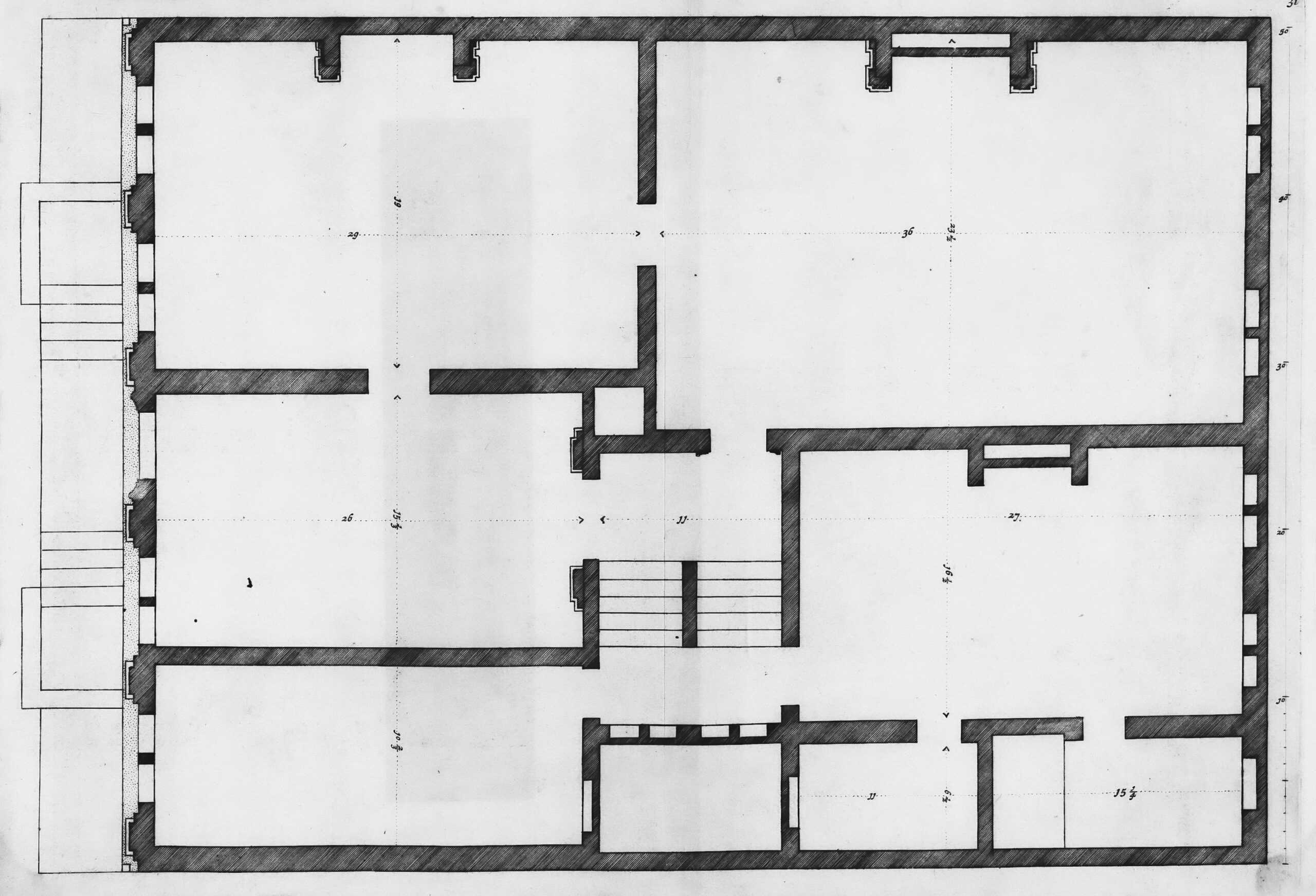 Alter Gebäudegrundriss als Basis für Bestandsplan Erstellung in Wien